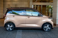 The Nissan Sakura EV is not long, but can fit four adults.