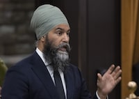 New Democratic Party Leader Jagmeet Singh rises during Question Period, in Ottawa, Tuesday, June 20, 2023.&nbsp;Singh says his party is facing resistance to include other countries in the terms of reference for a public inquiry on foreign interference. THE&nbsp;CANADIAN PRESS/Adrian Wyld