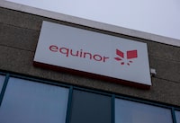 FILE PHOTO: The logo of Equinor is set up at the entrance of a building at Western Europe's largest liquefied natural gas plant Hammerfest LNG in Hammerfest, Norway, March 14, 2024. REUTERS/Lisi Niesner/File Photo