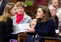 Canada's Deputy Prime Minister and Minister of Finance Chrystia Freeland presents the federal government budget for fiscal year 2024-25, in the House of Commons on Parliament Hill in Ottawa, Ontario, Canada, April 16, 2024.  REUTERS/Patrick Doyle
