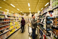 People shop at a Loblaws store in Mississauga, Tuesday Jan. 30, 2024. (Christopher Katsarov/The Globe and Mail)�