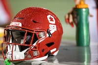 A Simon Fraser University football helmet is shown in a handout photo. Football Canada and the CFL Players' Association are both throwing their support behind Simon Fraser University's football program. Last week, the school ceased the program amid concerns it would have nowhere to play after the 2023 season. THE CANADIAN PRESS/HO/Simon Fraser University **MANDATORY CREDIT** 