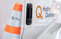 A Hydro Quebec truck is seen in Montreal, Friday, Sept.1, 2023.  THE CANADIAN PRESS/Christinne Muschi