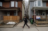 A house for sale in the east end of Toronto, Wednesday, March 22, 2023. (Cole Burston/The Globe and Mail)