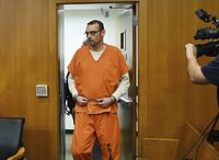 James Crumbley enters the courtroom during his motion hearing at Oakland County Courthouse, Wednesday, Feb. 21, 2024, in Pontiac, Mich. (Clarence Tabb Jr./Detroit News via AP, Pool)