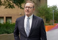 Actor Kevin Spacey leaves Southwark Crown Court in London, Monday July 10, 2023 where he is accused of sexual offenses against four men while he worked at the Old Vic Theatre. (Lucy North/PA via AP)