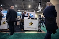 The B2Gold booth at the Prospectors and Developers Association Of Canada convention, on Mar 2 2020.
