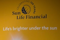 Sun Life Financial Inc. logo is shown at the company's annual general meeting in Toronto on Wednesday, May 6, 2015. THE CANADIAN PRESS/Chris Young