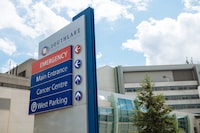 Southlake hospital in Newmarket is pictured, Monday, July 20, 2020. The homecare program at Southlake has helped the hospital dramatically reduce the number of days patients wait for more appropriate services in the community. (Galit Rodan/The Globe and Mail)