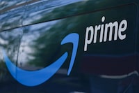 An Amazon Prime truck is seen on Friday, April 5, 2024, in Portland, Ore