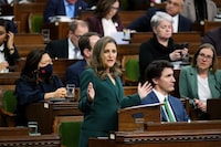 Deputy Prime Minister and Minister of Finance Chrystia Freeland delivers the federal budget in the House of Commons on Parliament Hill in Ottawa, Tuesday, March 28, 2023. The federal Liberals' latest budget announced new spending primarily on the clean economy and health care, but even with the tighter focus, the federal government is projected to continue running deficits over the next five years. THE CANADIAN PRESS/Sean Kilpatrick