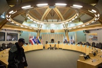 The Nunavut Legislative Assembly is seen April 23, 2015 in Iqaluit, Nunavut. The City of Iqaluit has shut down water services for parts of the city after a series of issues with the piped water system over the weekend. The city said it is also causing a sewer back up into the legislative building.THE CANADIAN PRESS/Paul Chiasson
