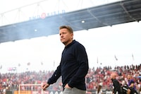 Toronto FC interim head coach Terry Dunfield looks on before the start of MLS action against Real Salt Lake, in Toronto, Saturday, July 1, 2023. THE CANADIAN PRESS/Christopher Katsarov