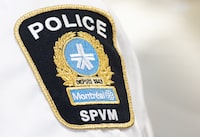 A Montreal police badge is shown during a news conference in Montreal, Thursday, Aug. 4, 2022. THE CANADIAN PRESS/Graham Hughes
