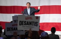 Florida Governor and 2024 Presidential hopeful Ron DeSantis speaks during his campaign kickoff event at Eternity Church in Clive, Iowa, on May 30, 2023. The kickoff event begins a four day tour through twelve cities in Iowa, New Hampshire, and South Carolina. (Photo by ANDREW CABALLERO-REYNOLDS / AFP) (Photo by ANDREW CABALLERO-REYNOLDS/AFP via Getty Images)