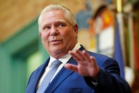 Ontario Premier Doug Ford takes part in a press conference at Ottawa City Hall on Monday, April 29, 2024. THE CANADIAN PRESS/Sean Kilpatrick
