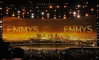 FILE - This Sept. 22, 2019 file photo shows a view of the stage at the 71st Primetime Emmy Awards in Los Angeles. The strike-delayed 75th Emmy Awards have a new home — one that places them directly in Hollywood's awards season for a change. Fox announced Thursday that the Emmys will air Jan. 15 from the Peacock Theater at LA Live in downtown Los Angeles. (Photo by Chris Pizzello/Invision/AP, File)