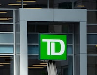 Toronto Dominion Bank signage is pictured in Ottawa on Wednesday Sept. 7, 2022. TD Bank Group says its stake in Charles Schwab Corp. is expected to translate into $156 million of reported equity in net income for its fourth quarter. THE CANADIAN PRESS/Sean Kilpatrick