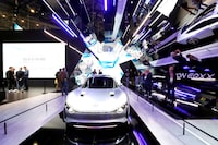 FILE PHOTO: A Mercedes-Benz Vision EQXX electric prototype, with 747 miles of range, is displayed during CES 2023, an annual consumer electronics trade show, in Las Vegas, Nevada, U.S. January 6, 2023.  REUTERS/Steve Marcus/File Photo