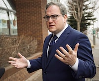 Outspoken political commentator Ezra Levant arrives at the Law Society of Alberta in Calgary on Wednesday, March 2, 2016. Environment Minister Steven Guilbeault must unblock Rebel News founder Levant on X, the social media site formerly known as Twitter, under the terms of a court order. THE CANADIAN PRESS/Jeff McIntosh