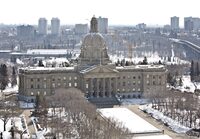 The Alberta government introduced legislation Tuesday authorizing key components of this year's budget including a plan to attract more skilled workers to the province. The Alberta Legislature is shown in Edmonton, Alta., on March 28, 2014. THE CANADIAN PRESS/Jason Franson