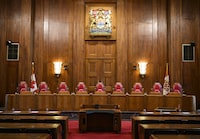 The main courtroom of the Supreme Court of Canada is seen during a tour regarding its future rehabilitation project, in Ottawa, on Friday, Feb. 16, 2024. Justin Tang/The Globe and Mail