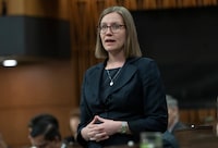 As provincial conservative premiers tout $10-a-day childcare, federal Liberal families minister Karina Gould says they should be "prodding" Pierre Poilievre to see where he stands on the deals. Gould rises during question period, Friday, April 28, 2023 in Ottawa.  THE CANADIAN PRESS/Adrian Wyld