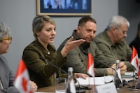 Canadian Foreign Minister Mélanie Joly during a visit to Kyiv, Ukraine, Friday, February 2, 2024