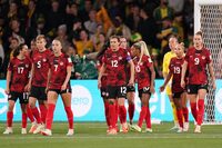 Canada’s Christine Sinclair (12) and teammates react after conceding the second goal of the first half during Group B soccer action against Australia at the FIFA Women's World Cup in Melbourne, Australia, Monday, July 31, 2023.While Olympic champion Canada has exited the FIFA Women’s World Cup after the group stage, 16 teams are still in contention.The expanded 32-country tournament already boasts record ticket sales, improved prize money and new faces. A look at five things from the 2023 World Cup in Australia and New Zealand. THE CANADIAN PRESS/Scott Barbour