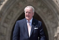 Former prime minister Brian Mulroney leaves Parliament Hill in Ottawa Wednesday June 6, 2012. Former prime minister Brian Mulroney is dead at 84. His family announced late Thursday that the former Tory leader died peacefully, surrounded by loved ones.THE CANADIAN PRESS/Adrian Wyld