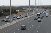 The father of a three-month-old boy who died alongside his grandparents in a wrong-way highway crash last week says his grief is agonizing. A stretch of the 401 highway is seen in Whitby, Ont., Tuesday, April 30, 2024. THE CANADIAN PRESS/Chris Young