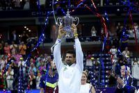 Tennis - U.S. Open - Flushing Meadows, New York, United States - September 10, 2023 Serbia's Novak Djokovic celebrates with the trophy after winning the U.S. Open against Russia's Daniil Medvedev REUTERS/Mike Segar