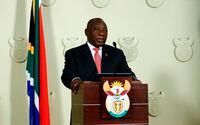 South African President Cyril Ramaphosa addresses the nation following a special cabinet meeting on matters relating to the COVID-19 epidemic at the Union Buildings in Pretoria, South Africa on March 15, 2020.