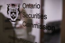 The doors to the Ontario Securities Commission hearing rooms in Toronto on December 12, 2019.(Melissa Tait / The Globe and Mail)