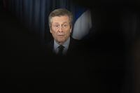 John Tory addresses the media at Toronto City Hall, Friday, Feb. 17, 2023. Toronto's integrity commissioner is investigating former mayor John Tory's self-described "inappropriate relationship" with someone who worked in his office. THE CANADIAN PRESS/Chris Young