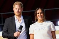 FILE PHOTO: Britain's Prince Harry and Meghan Markle appear onstage at the 2021 Global Citizen Live concert at Central Park in New York, U.S., September 25, 2021. REUTERS/Caitlin Ochs/File Photo