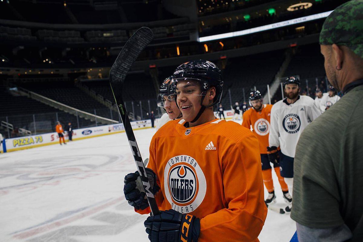 First Nations celebrate as Indigenous player Ethan Bear makes NHL debut  with Oilers - The Globe and Mail