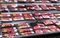 A meat counter at a grocery store in Montreal, on April 30, 2020.