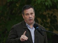 Alberta Premier Jason Kenney answers questions after announcing $43 million in repairs and improvements to provincial parks at a news conference in Calgary, Alta., Tuesday, Sept. 15, 2020. THE CANADIAN PRESS/Todd Korol