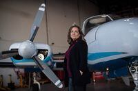 Teara Fraser, CEO and founder of Iskwew Air, poses for a photograph at Boundary Bay Airport, in Delta, B.C., on Sunday, November 15, 2020. Darryl Dyck/The Globe and Mail