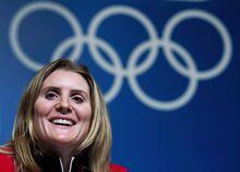 Canadian hockey star Hayley Wickenheiser, pictured during a press conference before the 2014 Sochi Winter Olympics, said she’s disappointed that the IOC decided not to ban Russian athletes from the Rio Olympics.