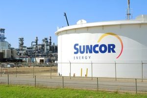 Suncor Energy facility is seen in Sherwood Park, Alberta on Aug, 21, 2019.