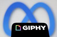 FILE PHOTO: Meta and Giphy logos are seen in this illustration taken June 16, 2022. REUTERS/Dado Ruvic/Illustration/File Photo