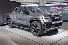 The 2024 GMC Sierra EV Denali was unveiled in Birmingham, Mich. in October, 2022. In Max Power mode, the vehicle produces 754 horsepower and 785 lb-ft of torque.