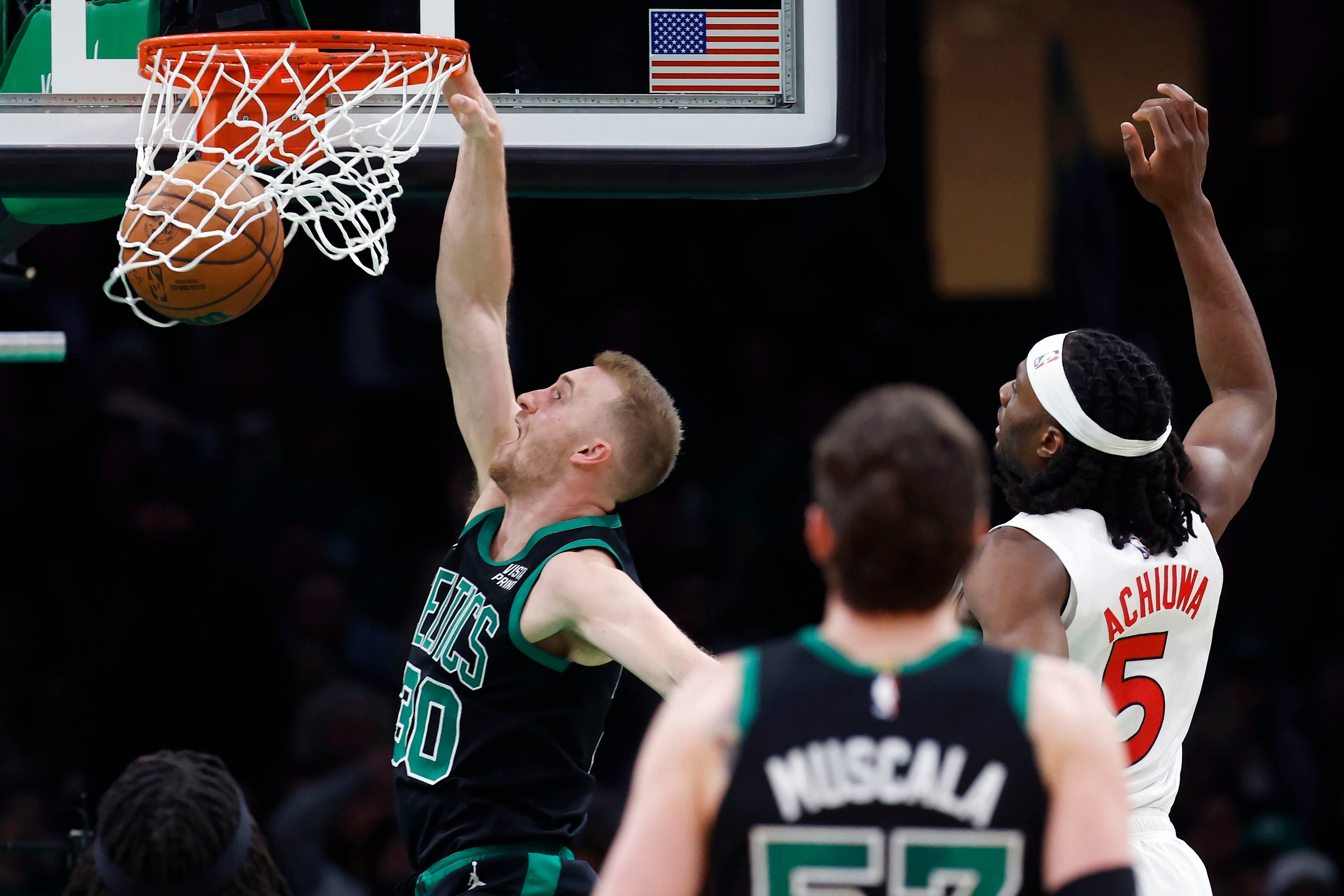 Sam Hauser scores career-high 26, Celtics beat Raptors 121-102 - The Globe  and Mail