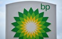 (FILES) In this file photo taken on June 15, 2020 a BP logo is seen at a BP petrol and diesel filling station southeast of London. - British energy giant BP on Tuesday reported a net loss of $450 million for the third quarter, down very sharply on the previous quarter's mammoth losses due to the coronavirus pandemic. (Photo by Ben STANSALL / AFP) (Photo by BEN STANSALL/AFP via Getty Images)