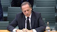 A video grab from footage broadcast by the UK Parliament's Parliamentary Recording Unit (PRU) shows BBC chairperson Richard Sharp testifying in front of a Digital, Culture, Media and Sport (DCMS) Committee in London on February 7, 2023. - A probe is underway into reports that just before he was made chairman of the BBC, the former banker was involved in securing a private credit line for up to £800,000 ($990,000) for the then-PM Boris Johnson from a Canadian businessman. (Photo by Handout / PRU / AFP) / RESTRICTED TO EDITORIAL USE - MANDATORY CREDIT "AFP PHOTO /  PRU" - NO MARKETING - NO ADVERTISING CAMPAIGNS - DISTRIBUTED AS A SERVICE TO CLIENTS (Photo by HANDOUT/PRU/AFP via Getty Images)
