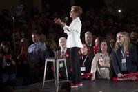 Ontario Premier Kathleen Wynne addresses the Ontario Liberal Party's AGM in Toronto on Feb. 3, 2018.