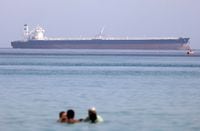 FILE PHOTO: A tanker crosses the Gulf of Suez towards the Red Sea before entering the Suez Canal, in El Ain El Sokhna in Suez, Egypt, September 25, 2020. REUTERS/Amr Abdallah Dalsh/File Photo
